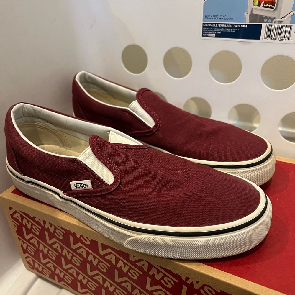 Maroon slip on Vans. Woman’s size 8!